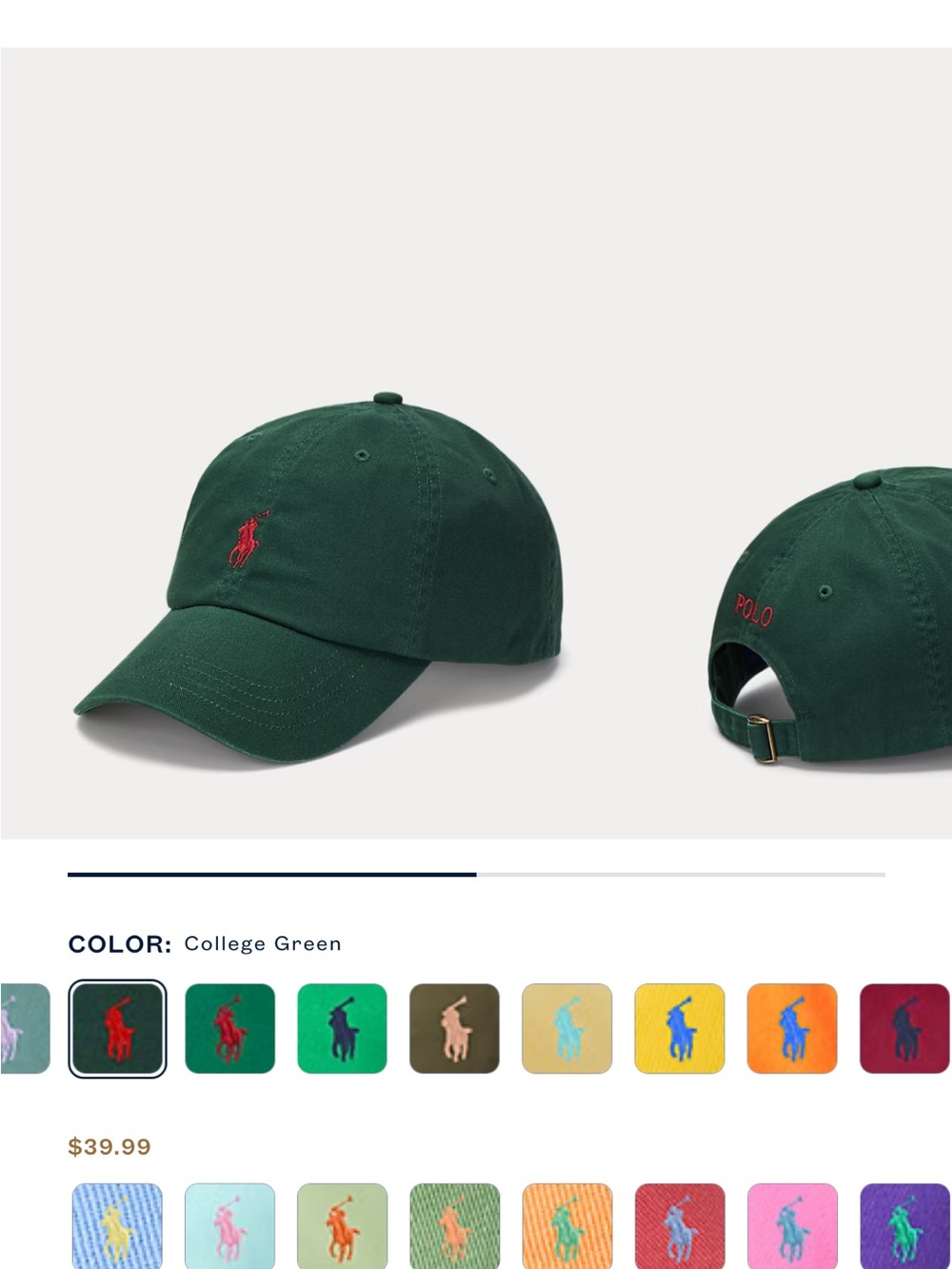 Polo by Ralph Lauren The Iconic Cotton Chino Ball Cap College Green-REVOLVE